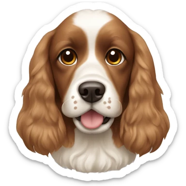 A cocker spaniel, Shitz shu mix dog, brown,white,and light brown colors sticker