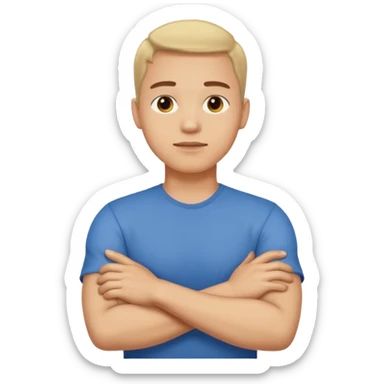 Arms crossed holding neck guy  sticker