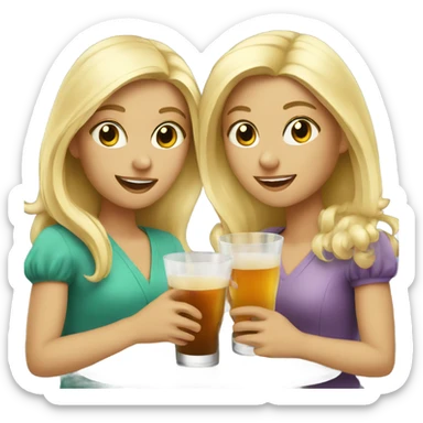 Three blonde girls having drinks  sticker