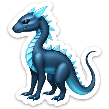 Shiny Dark Edgy  Inteleon-Amaura-Fakémon-hybrid-creature (full body)  sticker