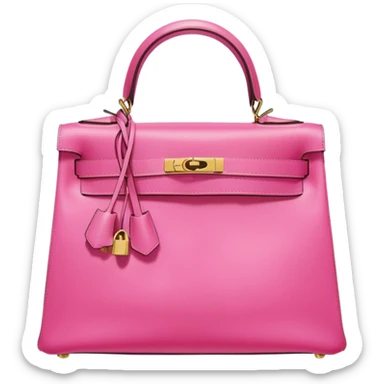 hermes kelly bright bubblegum pink bag gold hardware sticker