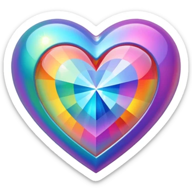 heart with a prism effect sticker