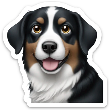 Black & white dog blue eyes sticker