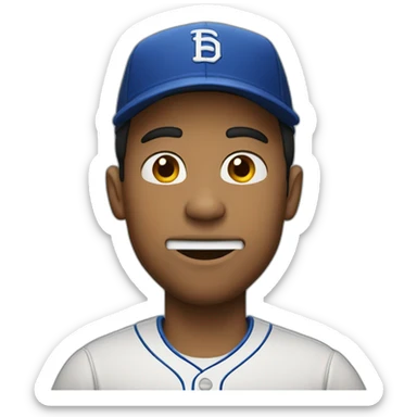 Guy in a backwards baseball hat biting lip with hand on chin sticker