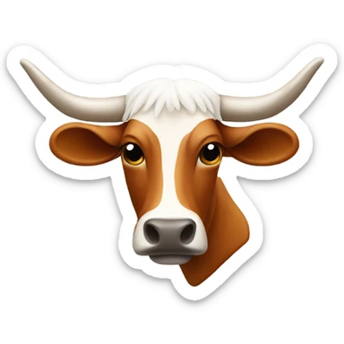Longhorn cow head upside down  sticker