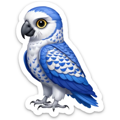 Gyrfalcon-Hyacinth-Macaw-Snowy-Owl-fusion-hybrid sticker