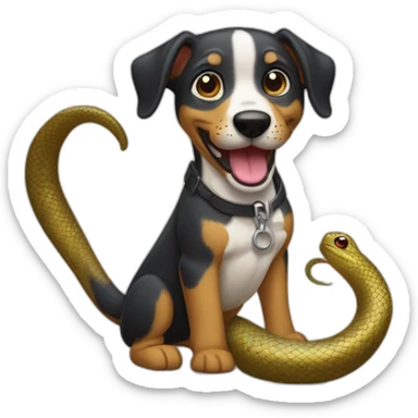 Perro con lengua de serpiente sticker