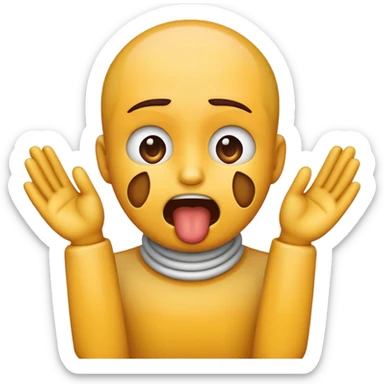 Emoji with hands around its throat  sticker