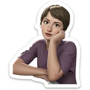 girl under tree looking at viewer sticker