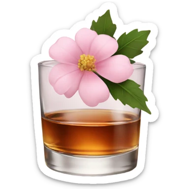 Whisky with pale pink flower sticker