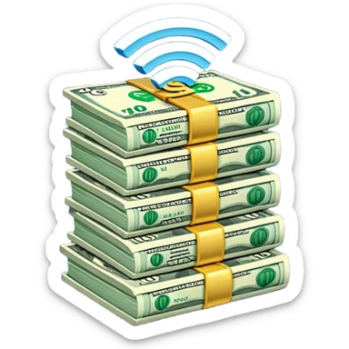wifi money stack sticker
