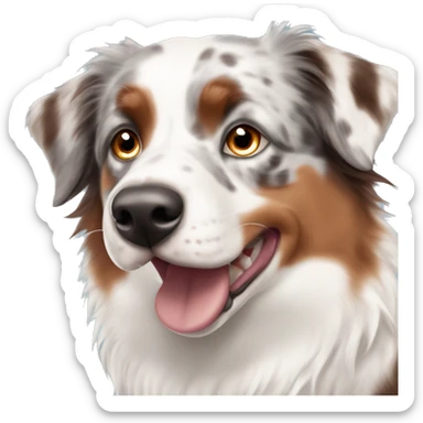 Red merle Australian shepherd with light blue eyes. sticker