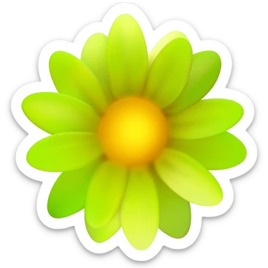 Yellow green flower real sticker