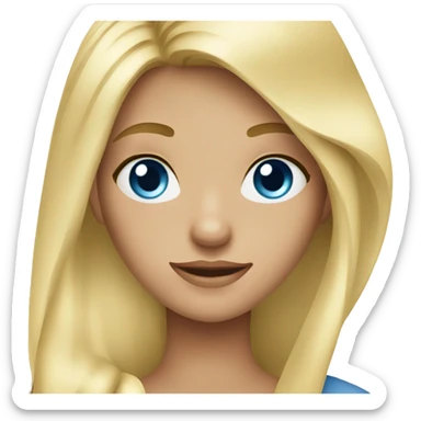 Blonde and blue eyes girl with a horse  sticker