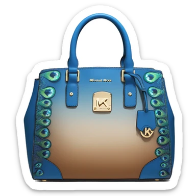 Realistic peacock blue color to tan  ombre michael kors satchel purse. sticker