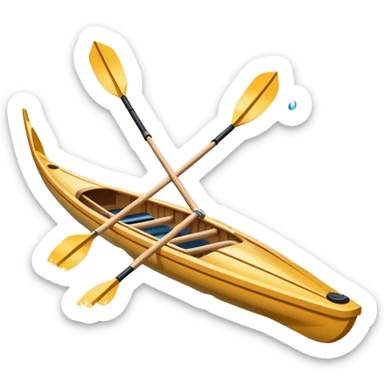 An icon showing a close-up of crossed oars, a sleek racing shell, and rippling water, symbolizing rowing. The design includes droplets in motion and a streamlined boat tip cutting through waves. Transparent background emphasizes strength, precision, and the spirit of competitive rowing sticker