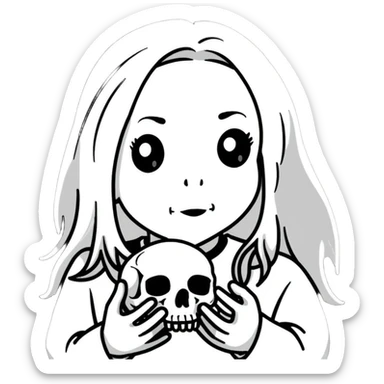 black and white ghost like Phoebe Bridgers Punisher album sticker