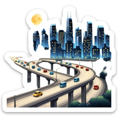 ciudad  y con carretera sticker