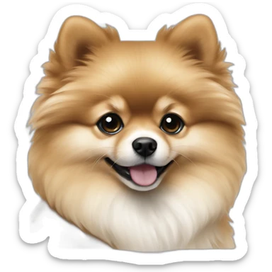 pomeranian puppy light brown beige white sticker