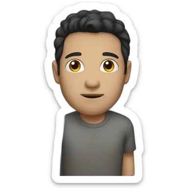 Dark haired Man looking outside sticker