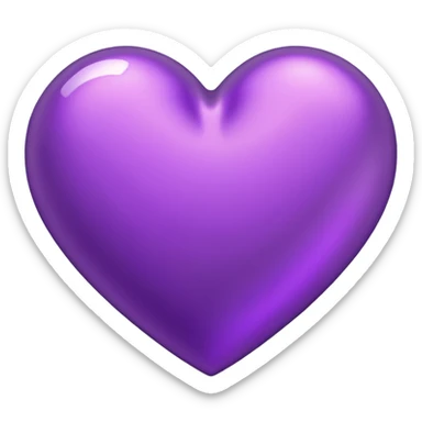 heart with a metallic purple finish sticker