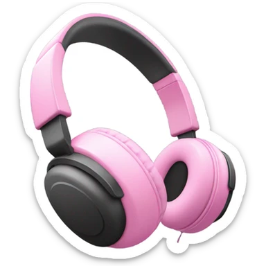 Pink headphones  sticker