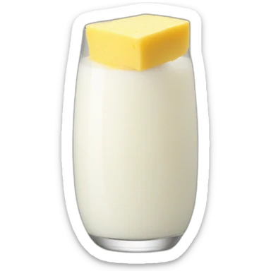 milk glass and polenta sticker