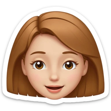 Girl winking with her left eye closed, happy face,  sticker