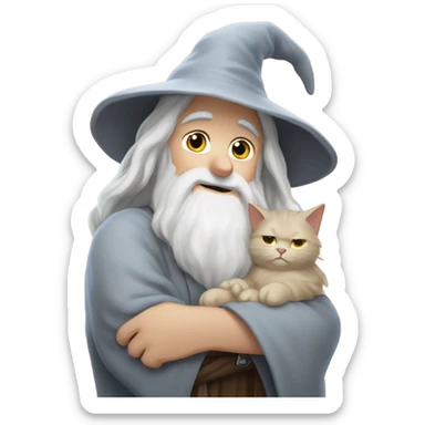 Gandalf petting a cat  sticker