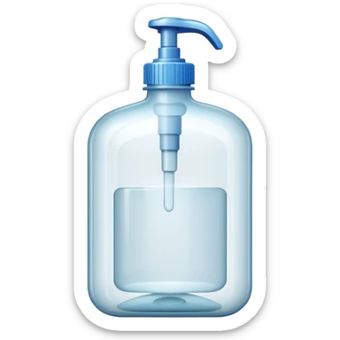 empty beauty product bottle icon, such as a pump bottle or tube, with no contents sticker