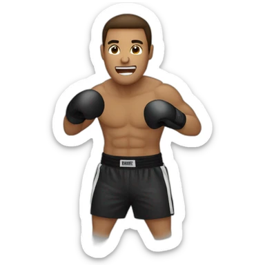 man punching a boxing bag sticker