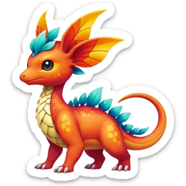 Elemental magical colorful exotic Pokémon-Fakémon-creature sticker