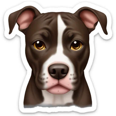Dark brown pit bull sticker