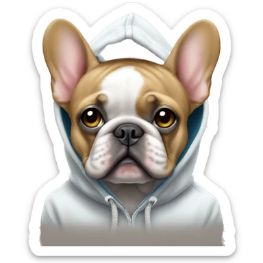 French bulldog wearing hoodie sticker