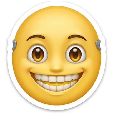 Emoji avec un appareil dentaire  sticker