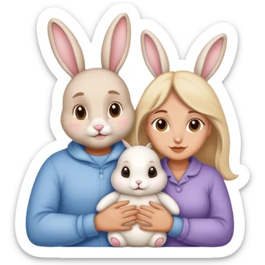 Two snuggly bunnies, husband and wife  sticker