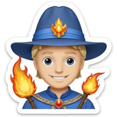 Sabo l'empereur des flammes avec un chapeau blanc et une chemise bleu de one piece sticker