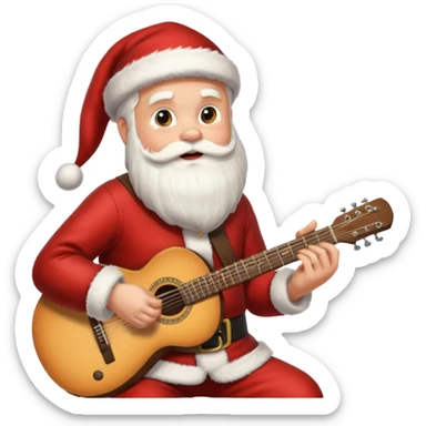 santa guitarist sticker