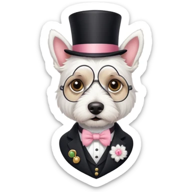 white terrier gentleman sticker