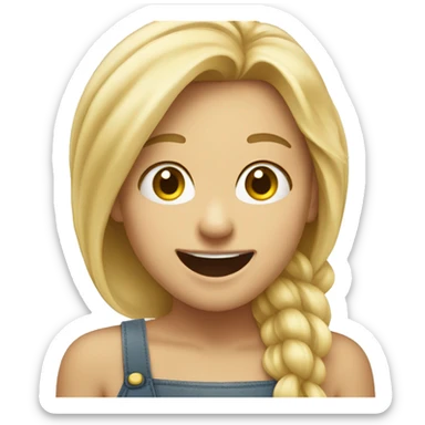 A blonde girl sticking her tongue out and smiling sticker