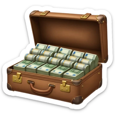 Suitcase with euro bills  sticker