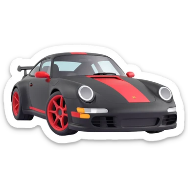 Black Porsche 911 with red details sticker