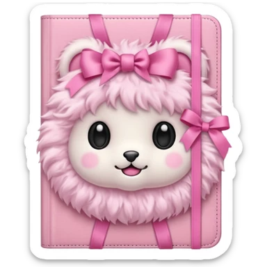 babypink fluffy diary sticker