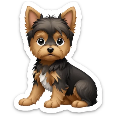 Yorkshire Terrier puppy with a cast on his hind leg sticker