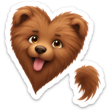 Heart with brown fur sticker