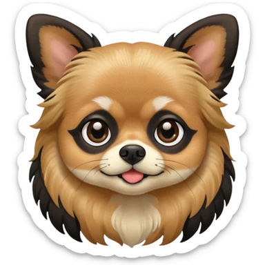 Black and tan Pekingese chihuahua mix sticker