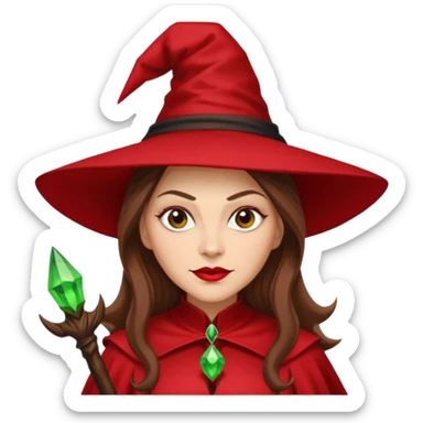 Wicked Witch of the East from The Wizard of Oz with light skin, long brown hair, red outfit sticker