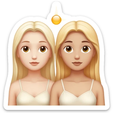 Two human souls glowing in super bright light  sticker