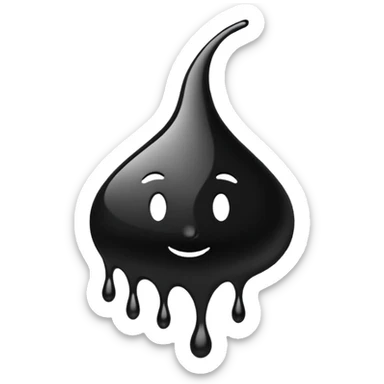 black ink spill sticker