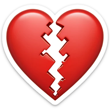 heart broken in half red sticker
